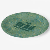 Groen en goudpalmblad afstudeerder papieren bordje (Gekanteld)