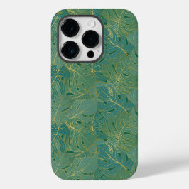 Groen en goudpalmblad Case-Mate iPhone 14 pro hoesje