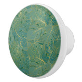 Groen en goudpalmblad keramische knop (Rechts)