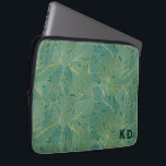 Groen en goudpalmblad laptop sleeve<br><div class="desc">Dit gedempte groene en goudpalmblad,  een naadloos patroon,  is een elegante en stijlvolle manier om je cadeaus voor elke keer in te pakken.</div>