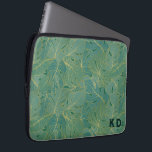Groen en goudpalmblad laptop sleeve<br><div class="desc">Dit gedempte groene en goudpalmblad,  een naadloos patroon,  is een elegante en stijlvolle manier om je cadeaus voor elke keer in te pakken.</div>