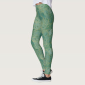 Groen en goudpalmblad leggings (Links)