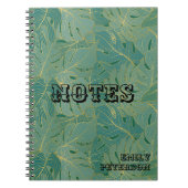 Groen en goudpalmblad notitieboek (Voorkant)