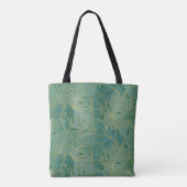 Groen en goudpalmblad tote bag (Achterkant)