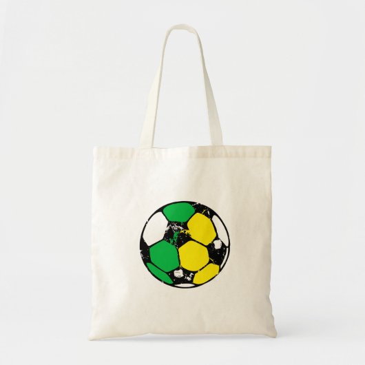 Groen en goudvoetbal tote bag (Voorkant)