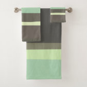 groen en grijs Abstract Strepen Bad Handdoek (Insitu)