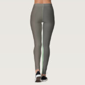 groen en grijs Abstract Strepen Leggings (Achterkant)