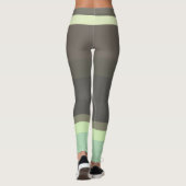 groen en grijs Abstract Strepen Leggings (Achterkant)