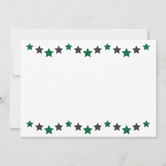 Groen en grijs afstudeerfeest uitnodigen kaart (Achterkant)