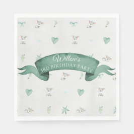 Groen en Grijs Baby Koala Verjaardagsfeest Servet
