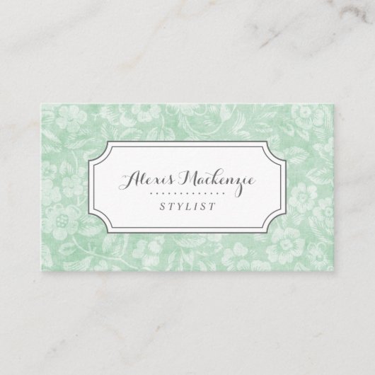 Groen en Grijs  Bloemen Visitekaartje (Voorkant)