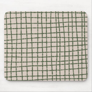 Groen en Grijs Check Patroon Modern en Minimaal Muismat