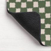 Groen en Grijs Checkerboard Patroon Stijlvol Muismat (Hoek)