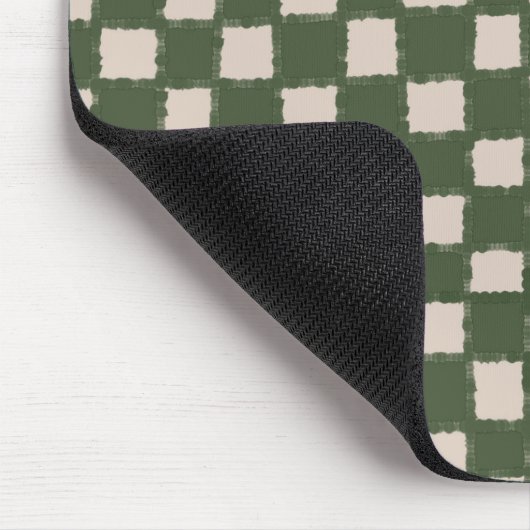 Groen en Grijs Checkerboard Patroon Stijlvol Muismat (Hoek)