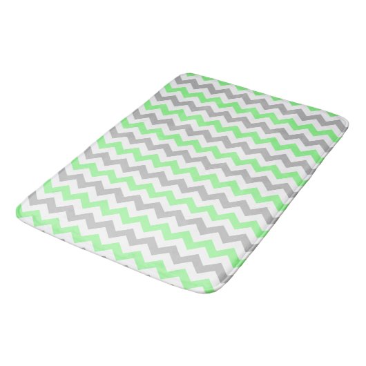 Groen en grijs Chevron Bath Mat (Gekanteld)