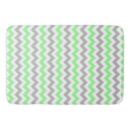 Groen en grijs Chevron Bath Mat