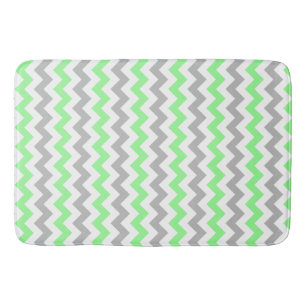 Groen en grijs Chevron Bath Mat