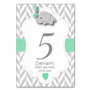 Groen en grijs Chevron Elephant Kaart