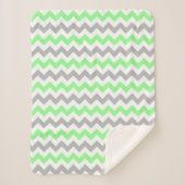 Groen en grijs Chevron Sherpa Deken (Voorkant)