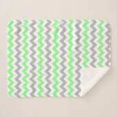 Groen en grijs Chevron Sherpa Deken (Voorkant (horizontaal))