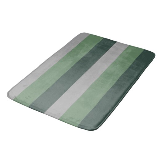 Groen en grijs Eenvoudig Striped Patroon Badmat (Gekanteld)