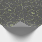Groen en grijs elegant klassiek  patroon cadeaupapier (Hoek)