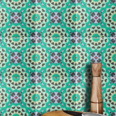 Groen en grijs hart Etnische Boho Geometric Patter Tegeltje