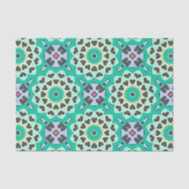 Groen en grijs hart Etnische Boho Geometric Patter Tissuepapier