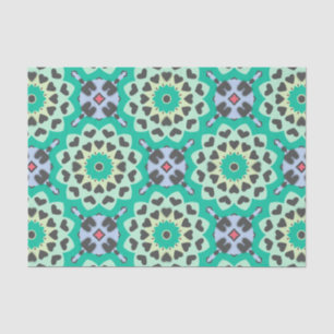 Groen en grijs hart Etnische Boho Geometric Patter Tissuepapier