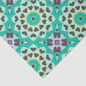 Groen en grijs hart Etnische Boho Geometric Patter Tissuepapier (Detail)