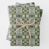 Groen en grijs inpakpapier vel (In situ)