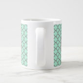 groen en grijs Quatrefoil Monogram Laurel Grote Koffiekop (Achterkant)