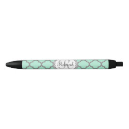  groen en grijs Quatrefoil Monogram Laurel Zwarte Inkt Pen