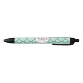  groen en grijs Quatrefoil Monogram Laurel Zwarte Inkt Pen (Bodem)