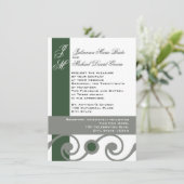 Groen en grijs scrollwerk kaart (Staand voorkant)