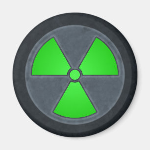 Groen en grijs stralingssymbool Magnet