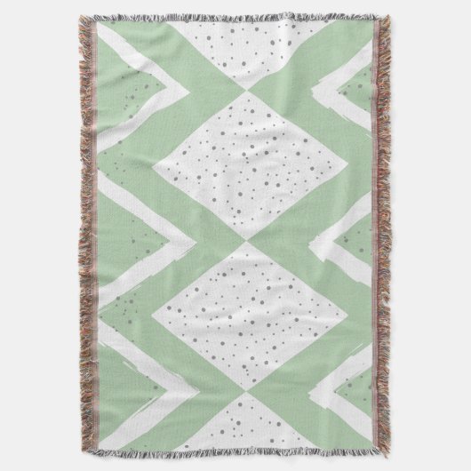 Groen en grijs Zig Zag Pattern personaliseren Deken (Voorkant Verticaal)