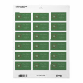 Groen en groot monogram vrolijk kerstlabel V2 Etiket (Full Sheet)