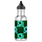 Groen en hemelsblauw schaak of cyaan, met rechthoe waterfles  (Rechts)