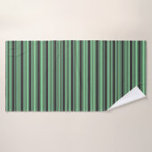 Groen en houtskool met vijf strepen badhanddoek (Badhanddoek)