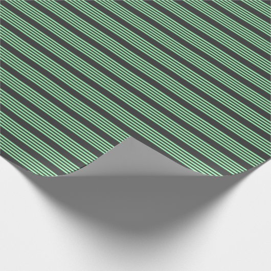 Groen en houtskool met vijf strepen cadeaupapier (Hoek)