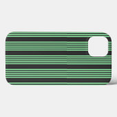 Groen en houtskool met vijf strepen Case-Mate iPhone case (Achterkant (horizontaal))