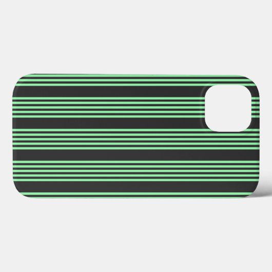Groen en houtskool met vijf strepen Case-Mate iPhone case (Achterkant (horizontaal))