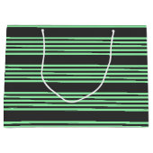 Groen en houtskool met vijf strepen groot cadeauzakje (Voorkant)