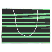 Groen en houtskool met vijf strepen groot cadeauzakje (Achterkant)