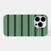 Groen en houtskool met vijf strepen iPhone hoesje (Achterkant horizontaal)