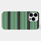 Groen en houtskool met vijf strepen iPhone hoesje (Achterkant horizontaal)