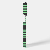 Groen en houtskool met vijf strepen iPhone hoesje (Rechterkant)