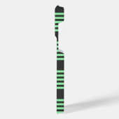Groen en houtskool met vijf strepen iPhone hoesje (Linkerkant)