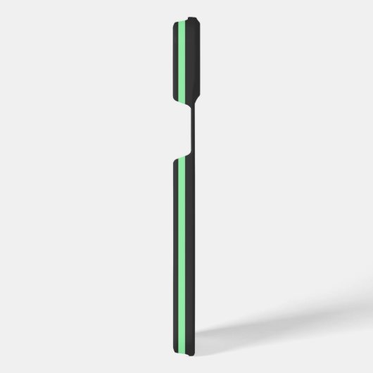 Groen en houtskool met vijf strepen iPhone hoesje (Rechterkant)